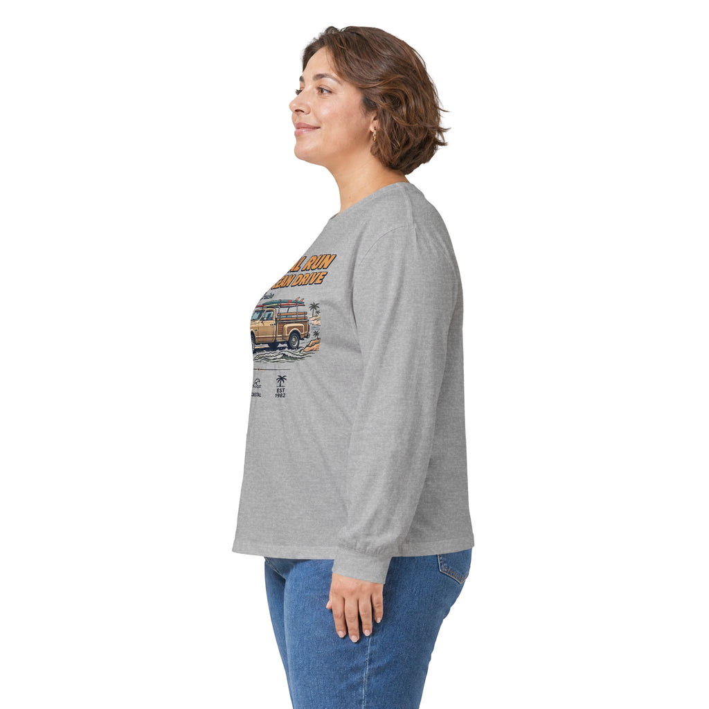 Coastal Run Off-Road Drive Vintage Van Long Sleeve Tee