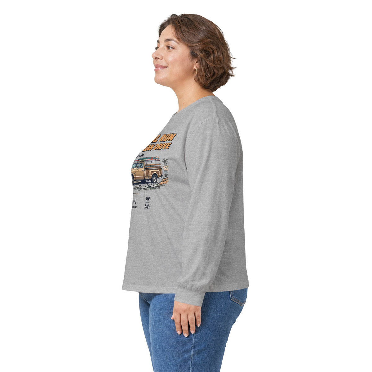 Coastal Run Off-Road Drive Vintage Van Long Sleeve Tee