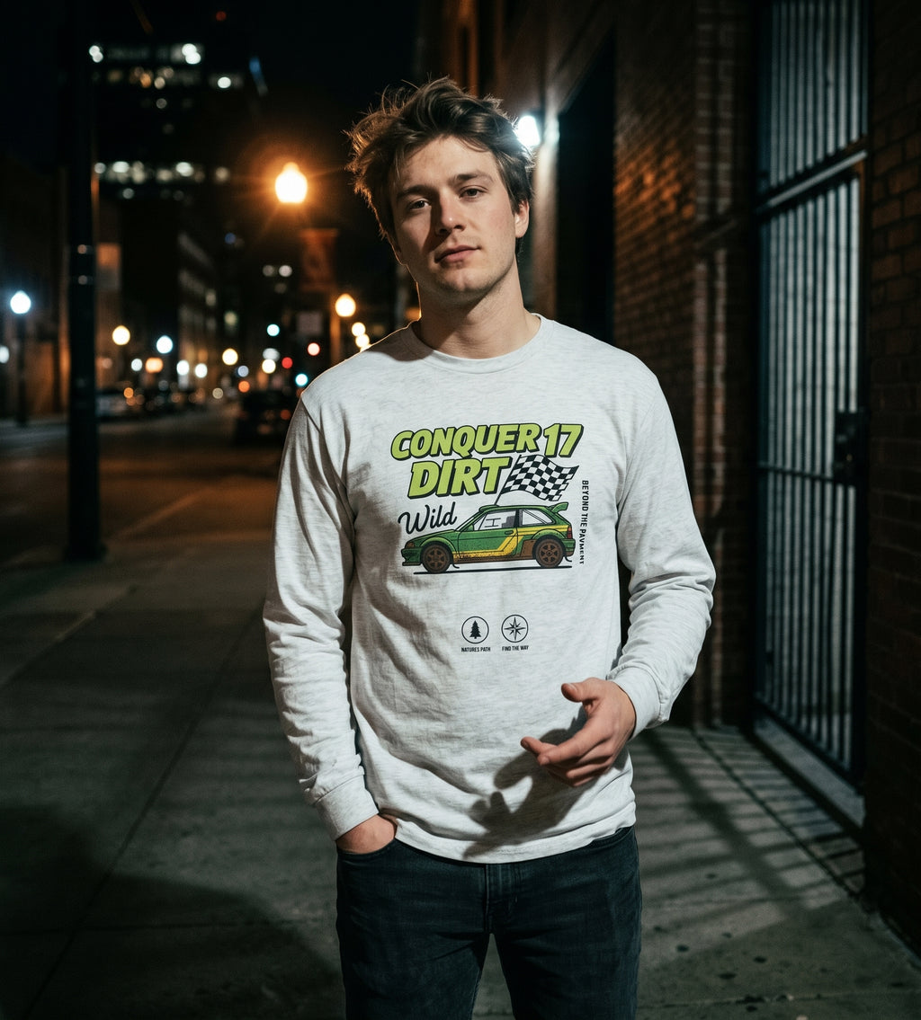 Conquer Dirt Wild Rally Car Long Sleeve Tee