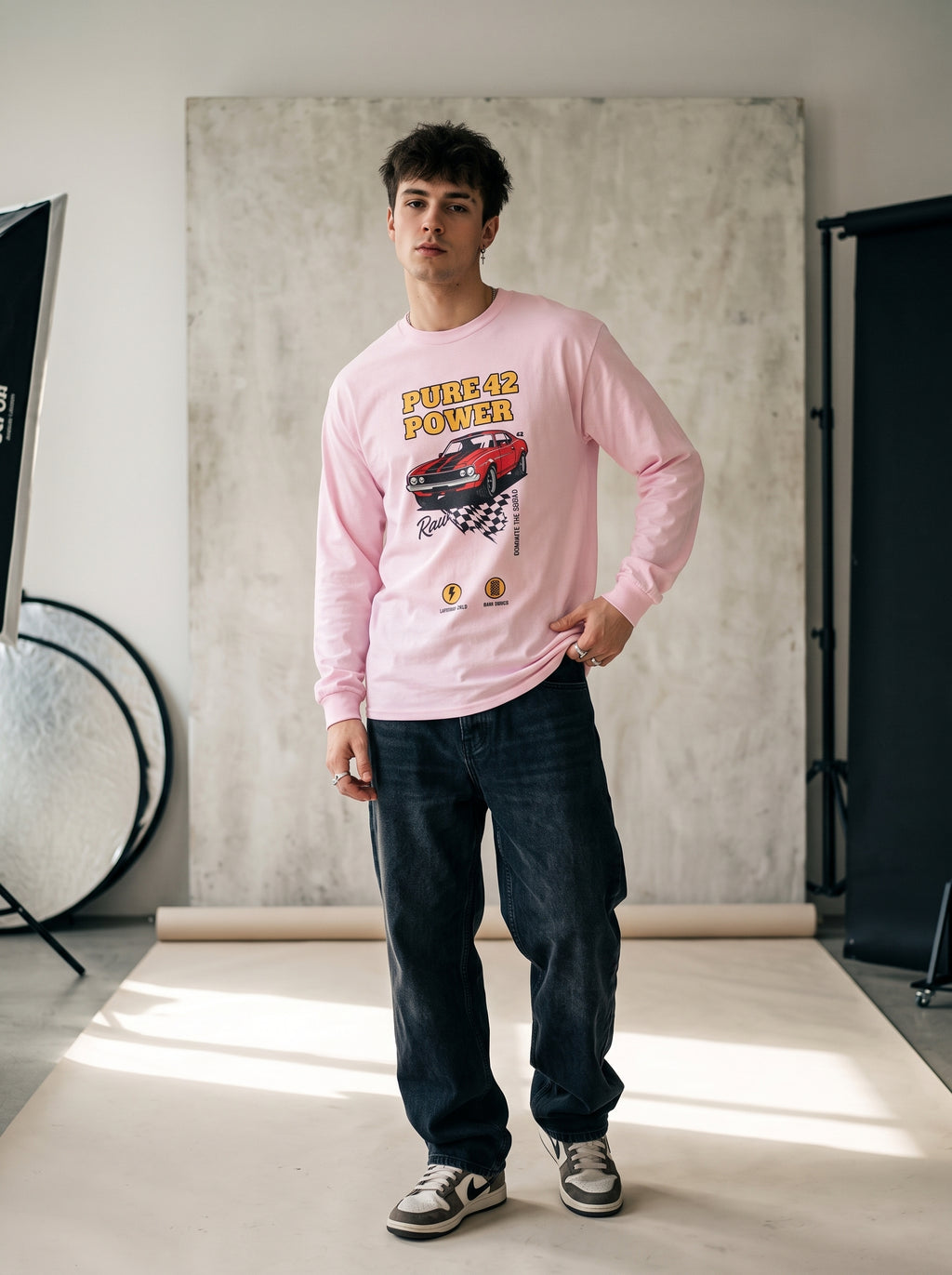 Pure 42 Power Vintage Racing Car Long Sleeve Tee