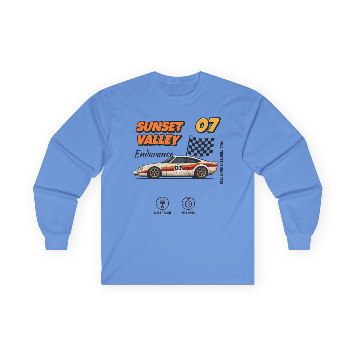 Sunset Valley 07 Vintage Race Car Long Sleeve Tee