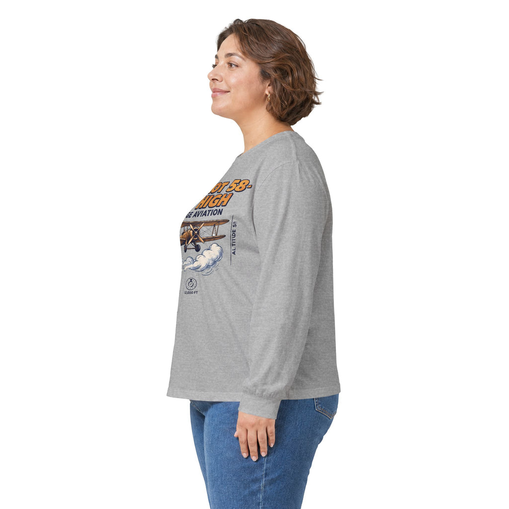 Sky Pilot 58-Fly High Vintage Aviation Long Sleeve Tee