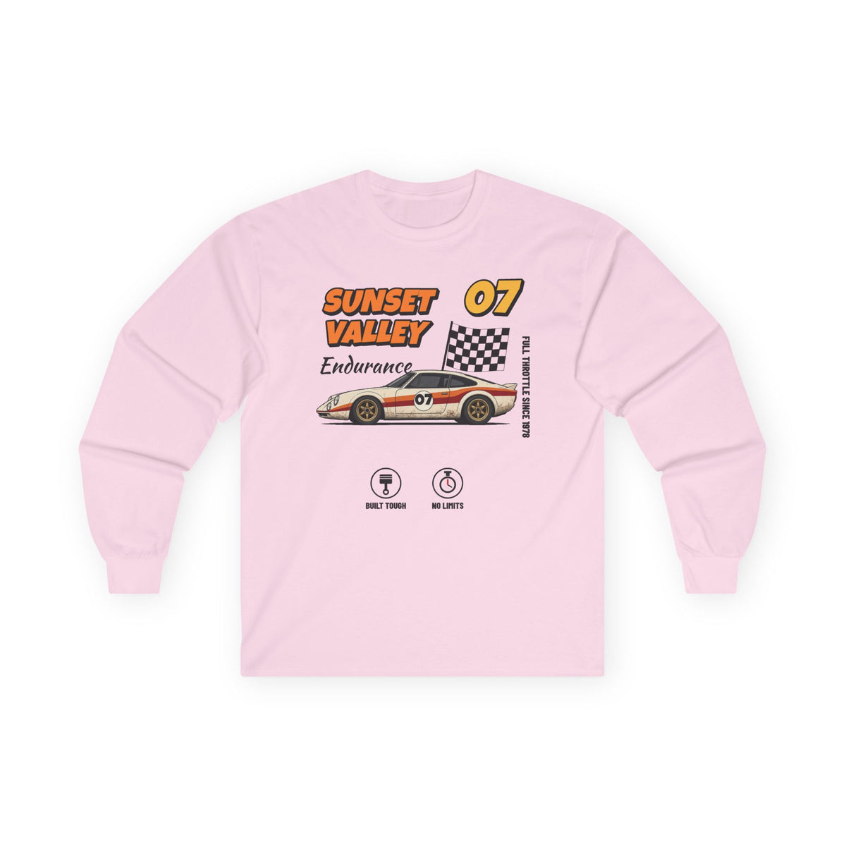 Sunset Valley 07 Vintage Race Car Long Sleeve Tee