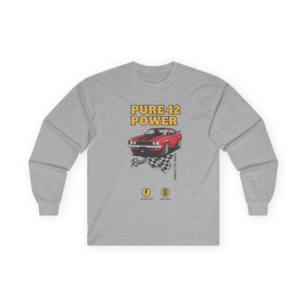 Pure 42 Power Vintage Racing Car Long Sleeve Tee