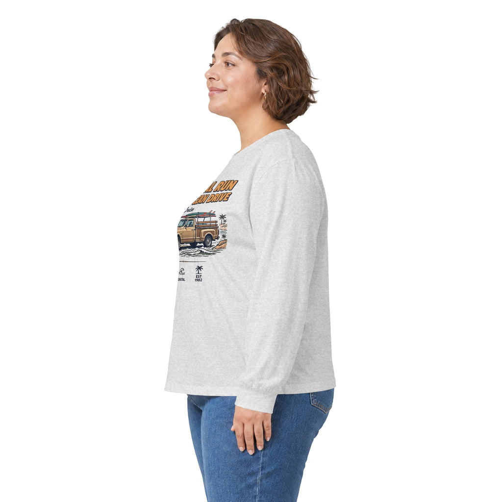 Coastal Run Off-Road Drive Vintage Van Long Sleeve Tee