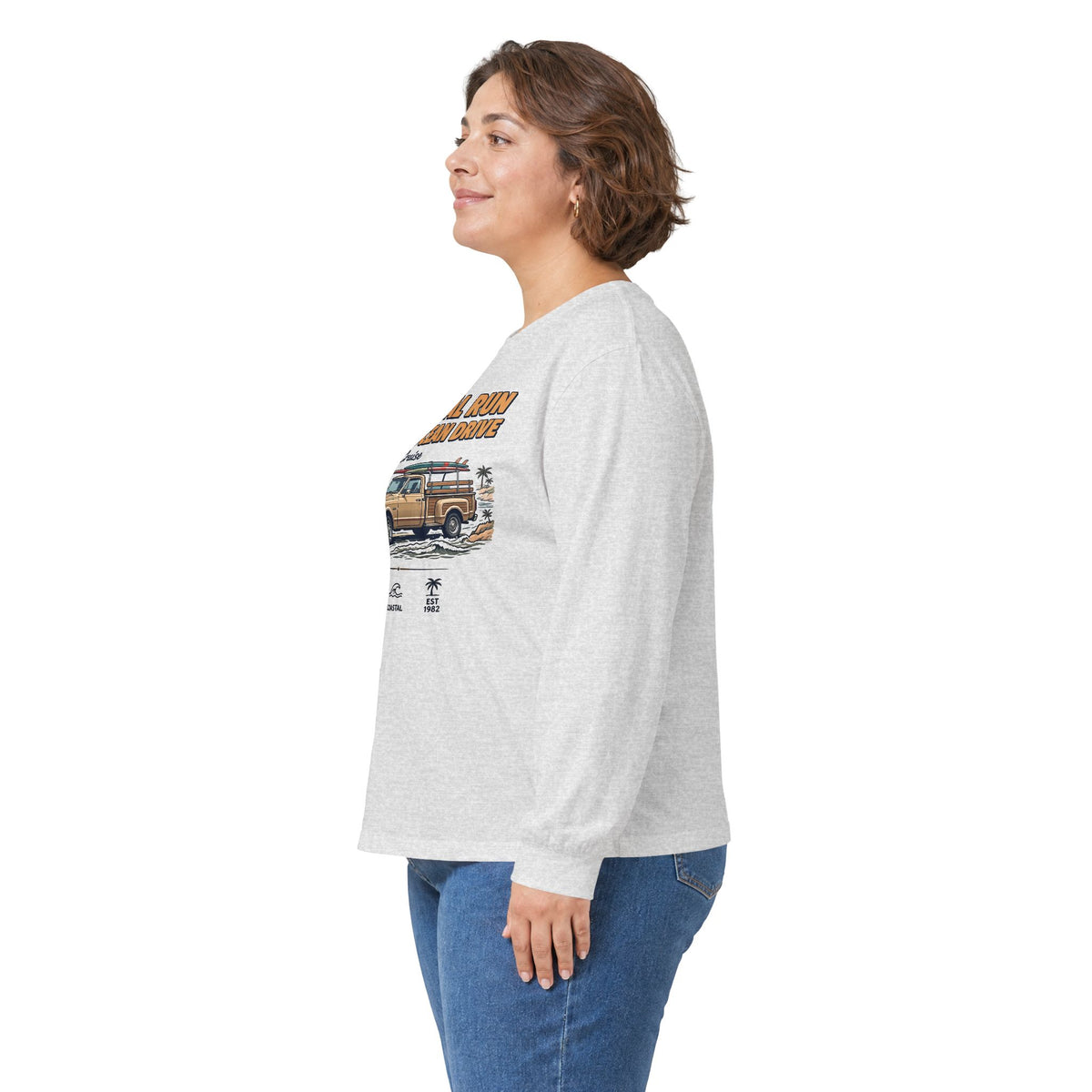 Coastal Run Off-Road Drive Vintage Van Long Sleeve Tee
