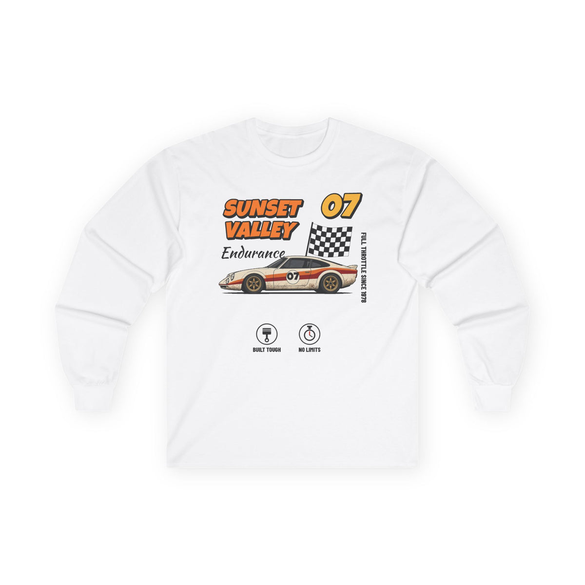 Sunset Valley 07 Vintage Race Car Long Sleeve Tee