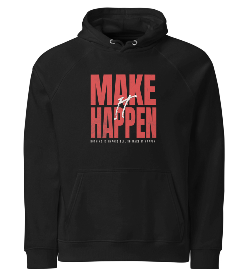 Make it happen Mens Fleece Lined Oversized Hoodie Pullover Sweatshirts